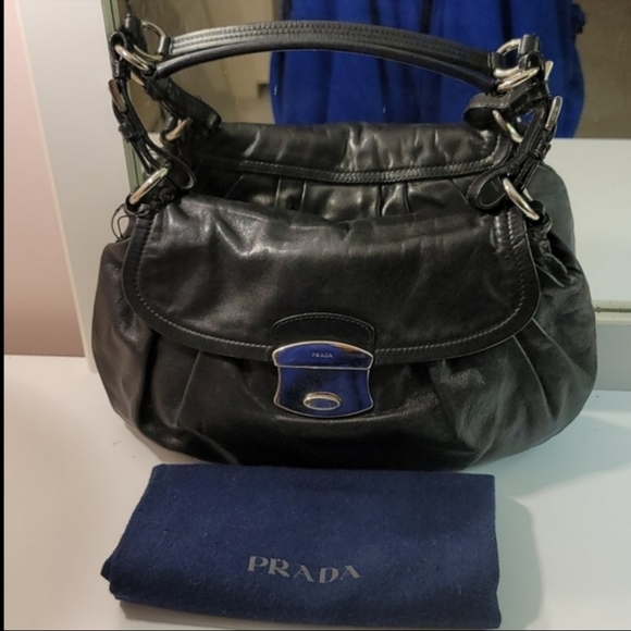 AUTHENTIC PRADA BLACK LEATHER MINI BAG - Picture 14 of 17